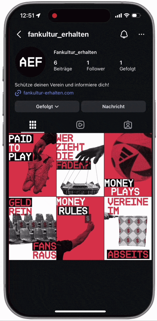 Instagram Handyaufnahme als GIF
